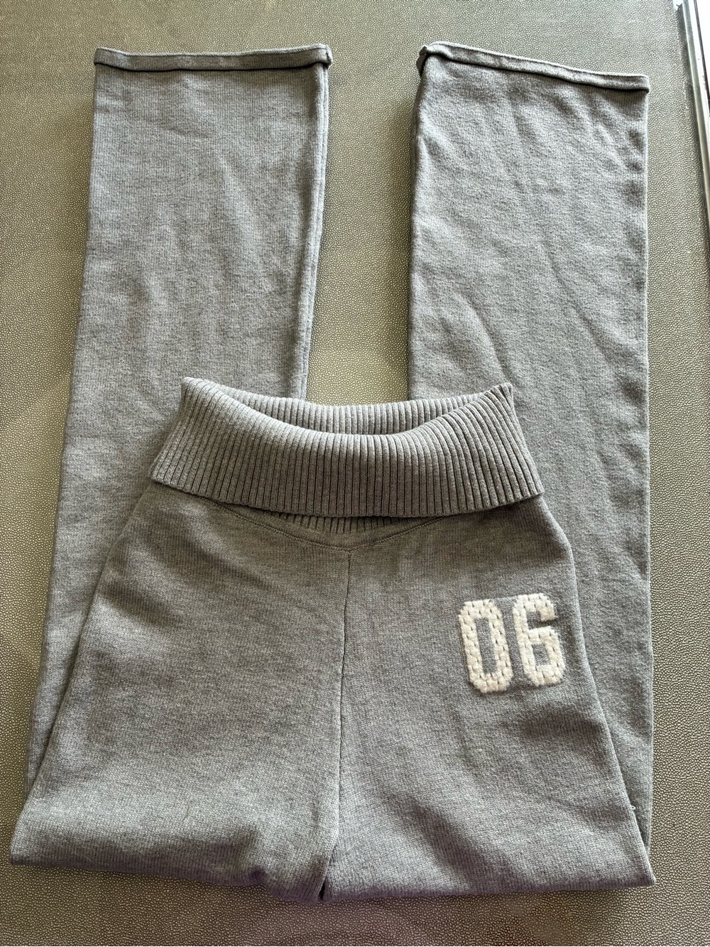 Aeropostale Gray Ribbed-Waist Sweat Jumpsuit with White '06 Patch